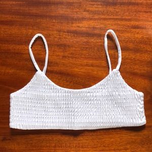 NWT white scrunched bikini top